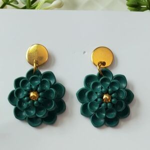 Green Earrings Polymer Clay
